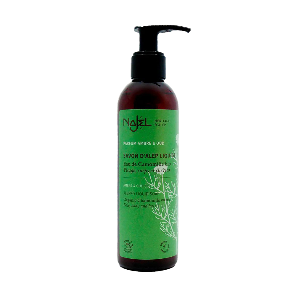 Органічне рідке алеппське мило Najel Aleppo Liquid Soap Amber &amp; Oud, 200 мл